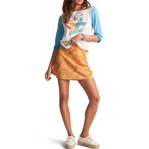 Billabong Snakeskin Print Miniskirt Sincerely Jules - Picture 1 of 11